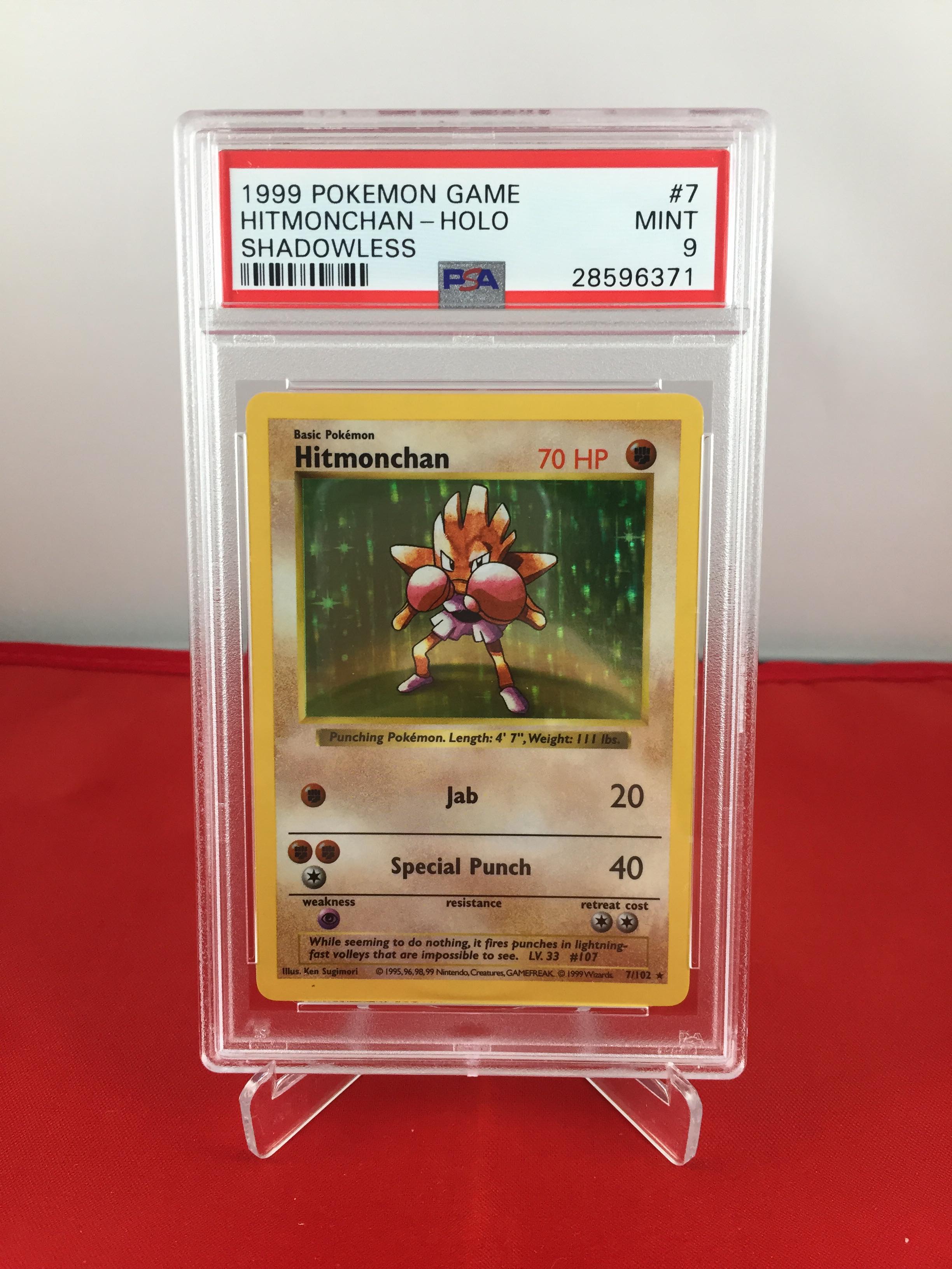 Pokemon shops Shadowless Hitmonchan PSA